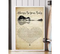 YAASIMOULE Poster I'll Always Be Your Baby Song Lyrics Guitar Heart Vintage Portrait Wall Art Home Decor