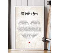 YAASIMOULE Poster I'll Follow You Song Lyrics Portrait V2 Wall Art Home Decor
