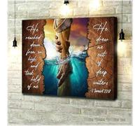 YAASIMOULE Poster Jesus He Took Hold of Me Drew Out Deep Waters Landscape