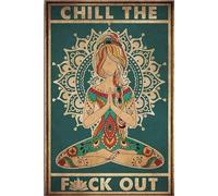 YAASIMOULE Poster Meaningful Quote Yoga For Peace Of Mind Chill The Fck Out, Wall Art Decor