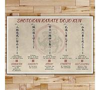 YAASIMOULE Poster Shotokan Karate Dojo Kun Wall Art Decor