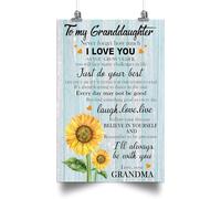 YAASIMOULE Poster Sunflower Grandma To Granddaughter Just Do You Best Laugh Love Live I'Ll Always Be With Holidays