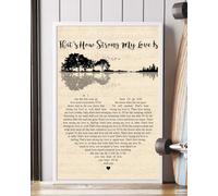 YAASIMOULE Poster That's How Strongly My Love Is Song Lyrics Guitar Heart Portrait Wall Art Home Decor