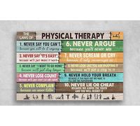 YAASIMOULE Poster The Laws Of Physical Therapy Never Say You Can't Because Will Do It Anyway Wall Art Decor