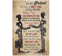 YAASIMOULE Poster To My Husband The Day I Met You Found Missing Piece Complete Me Love Quote Letter Wall Art Home Decor ANP237
