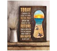 YAASIMOULE Poster Turtles Today I Choose To Close The Door Past Open Future Portrait Wall Art Decor