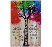 YAASIMOULE Poster Wall Art, Home Decor Office Social Worker Teamwork Alone We Can Do So Little Together We Can Do So Much Social GP2810