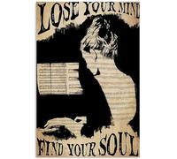 YAASIMOULE Poster Wall Art, Home Decor Piano Pianist Playing Piano Music Sheet Notes Lose Your Mind Find Your Soul GP2810