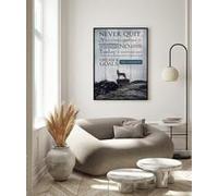 YAASIMOULE Poster Wall Art Wolf Never Quit Dream And Goal You Can Do It Decor Quotes Home