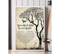 YAASIMOULE Poster You Had Me From Hello Song Lyrics Heart Tree Birds Wall Art Home Decor