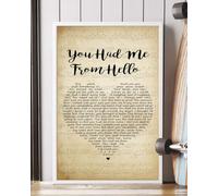 YAASIMOULE Poster You Had Me From Hello Song Lyrics Portrait Wall Art Home Decor