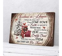 YAASIMOULE Red Chair Cardinal Christmas In Heaven They Will Be There Canvas Prints Wall Art