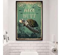 YAASIMOULE Sea Turtle Retro Nice Butt Canvas Prints