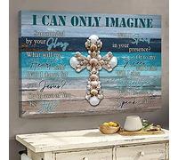 YAASIMOULE Seashell cross I can only imagine 2- Jesus Landscape Canvas Print Wall Art