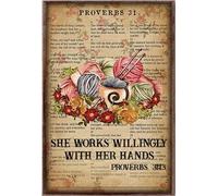 YAASIMOULE She Works Willingly With Her Hands Crafting Knitting Sewing Crochet Poster