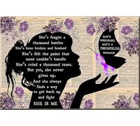 YAASIMOULE She's Fought Thousand Battels Personalized Poster Women Gallery Canvas Wall Art Gift For Woman Home Decor Housewarming Wrapped Framed Idea Prints