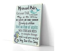 YAASIMOULE Sing Your Own Song Seahorses Mermaid Rules Canvas Prints Wall Art