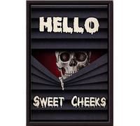 YAASIMOULE Skeleton 3d Hello Sweet Cheeks Horror Poster Framed Matte Canvas