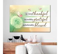 YAASIMOULE So very thankful incredibly grateful unbelievably blessed canvas wall art