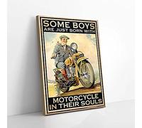 YAASIMOULE Some Boys Are Just Born With Motorcycle In Their Soul Canvas Prints Wall Art