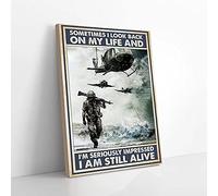 YAASIMOULE Sometimes I Look Back On My Life I Am Still Alive Veteran Canvas Prints Wall Art