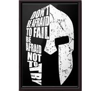 YAASIMOULE Spartan Dont Be Afraid To Fail Not Try Poster Framed Matte Canvas