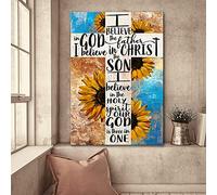 YAASIMOULE Sunflower Our god is three in one Jesus Portrait Canvas Print Wall Art