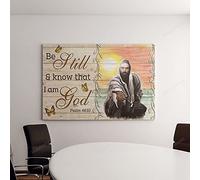 YAASIMOULE Take Jesus’s hand Be still and know that I am God Jesus Landscape Canvas Print Wall Art