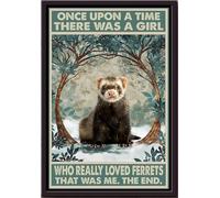 YAASIMOULE There Was A Girl Who Really Loved Ferrets That Me Poster Framed Matte Canvas