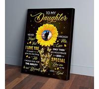 YAASIMOULE To My Daughter Never Forget That I Love You Dad Sunflower Canvas Prints