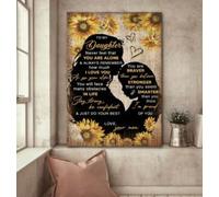 YAASIMOULE To my Daughter Sunflower Stay strong Be confident and do your best Family Portrait Canvas Print Wall Art
