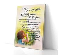 YAASIMOULE To My Granddaughter Sunshine Sunflower Grandma Canvas Prints Wall Art