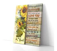 YAASIMOULE To My Granddaughter You Are A Sunflower Grandpa Canvas Prints Wall Art