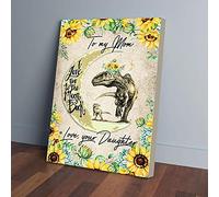 YAASIMOULE To My Mom Moon Sunflower Dinosaur Daughter Canvas Prints Wall Art