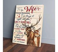 YAASIMOULE To My Wife I Love Anything Else Including Hunting Husband Deer Canvas Prints Wall Art