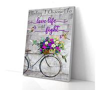 YAASIMOULE Today I Choose To Love Life And Fight Fibromyalgia Awareness Canvas Prints Wall Art