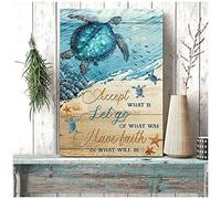 YAASIMOULE Turtle Accept what is, let go of what was, have faith in what will be -Jesus Portrait Canvas Print Wall Art