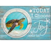 YAASIMOULE Turtle Poster & Canvas Inspirational Wall Farmhouse Today I choose Joy James 1:2 Motivational Quotes Art Home Decor