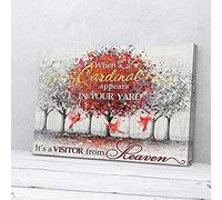 YAASIMOULE Visitor From Heaven Red Tree Cardinal Canvas Wall Art