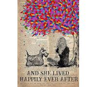 YAASIMOULE Wall Decoration, Home Decor, Decoration Room And She Lived Happily Ever After And Scottish Terrier