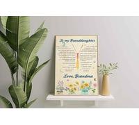 YAASIMOULE Wall Decoration, Home Decor, Decoration Room Beautiful Butterfly And Flower To My Granddaughter I Love You Love Grandma