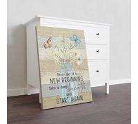 YAASIMOULE Wall Decoration, Home Decor, Decoration Room Butterfly Every Day Is A New Beginning Take A Deep Breath & Start Again
