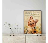 YAASIMOULE Wall Decoration, Home Decor, Decoration Room Enjoy The Little Thing's In Life, They Were The Big Thing's Yorkshire Terrier Dog