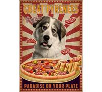 YAASIMOULE Wall Decoration, Home Decor, Decoration Room Great Pyrenees Pizza Paradise On Your Plate MH2109