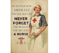 YAASIMOULE Wall Decoration, Home Decor, Decoration Room No Matter How Difficult The Day May Get Never Forget The Reason You Became A Nurse