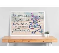 YAASIMOULE Wall Decoration, Home Decor, Decoration Room Not All Angels Have Wings Some Have Stethoscopes, For Nurse, Doctor