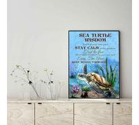 YAASIMOULE Wall Decoration, Home Decor, Decoration Room Sea Turtle Wisdom Travel at Your Own Pace Calm Under Pressure