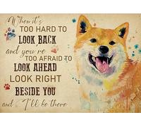 YAASIMOULE Wall Decoration, Home Decor, Decoration Room Shiba Inu When It's Too Hard to Look Back