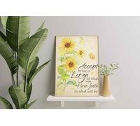 YAASIMOULE Wall Decoration, Home Decor, Decoration Room Sunflower Accept What Is Let Go Of What Was Have Faith In What Will Be