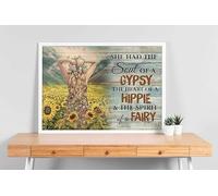YAASIMOULE Wall Decoration, Home Decor, Decoration Room Sunflowers Hippie She Had The Soul Of A Gypsy